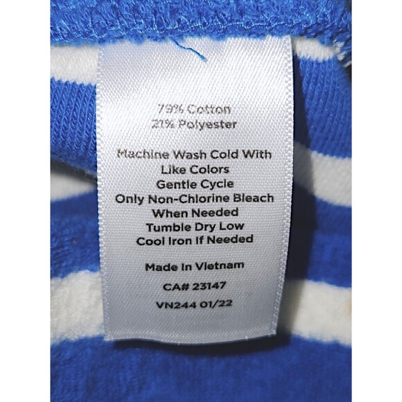 T By TALBOTS Women's Blue & White Striped Terry Cloth Coast Beach Shorts Size L - Picture 4 of 5